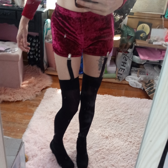 LAST 1! Dolls Kill X Leg Avenue black thigh Highs with garter clips attached! - Picture 11 of 16